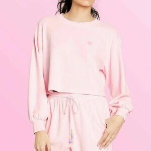 STONEY CLOVER LANE X TARGET Light Pink Sweater Terry Cloth Women’s Size SM/MED